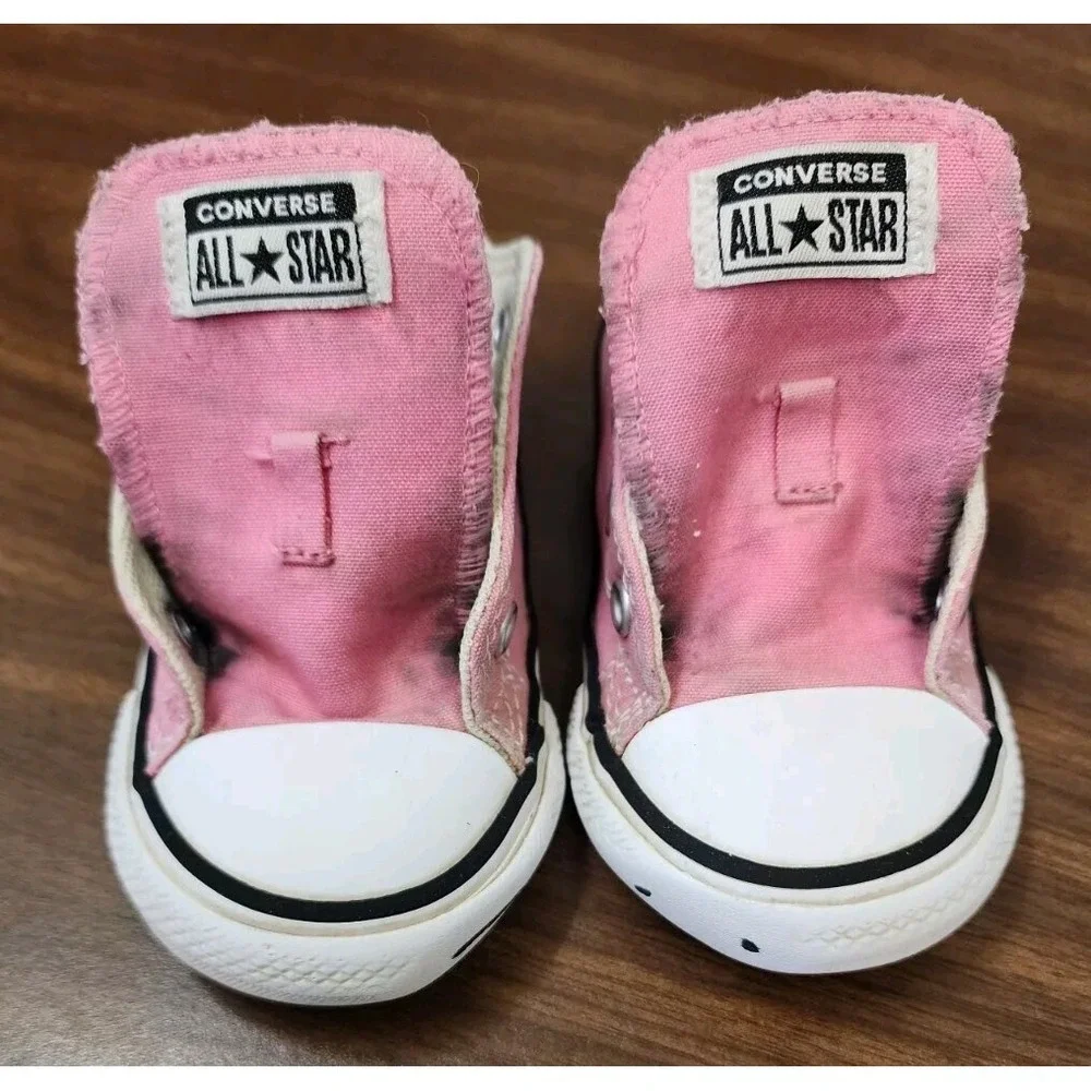 Converse All‎ Star Sneakers Toddler Baby Girl Size 6 Pink Canvas Lace Up Shoes